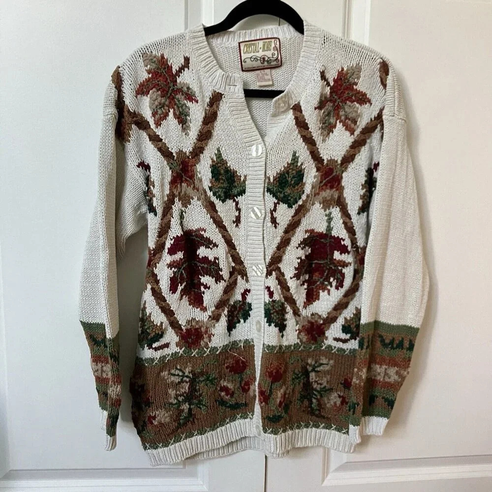 Vintage Multicolor Patterned Cardigan